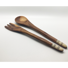 Load image into Gallery viewer, B&W Striped Salad Set