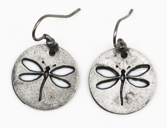 Pewter Dragonfly Earrings