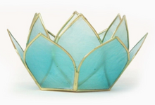 Load image into Gallery viewer, Mini Gemstone Lotus Aquamarine
