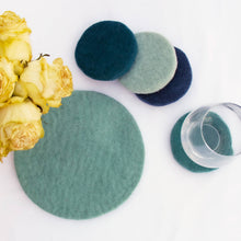 Load image into Gallery viewer, Handmade Felt Macaroon Coasters, Set of 4: Tidepool