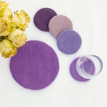 Load image into Gallery viewer, Handmade Felt Macaroon Coasters, Set of 4: Lilac Dusk