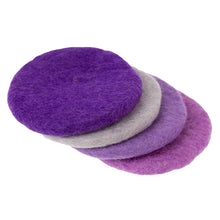 Load image into Gallery viewer, Handmade Felt Macaroon Coasters, Set of 4: Lilac Dusk