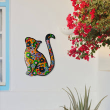 Load image into Gallery viewer, Happy Kitty Haitian Steel Drum Wall Art, 13 inch