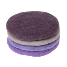 Load image into Gallery viewer, Handmade Felt Macaroon Coasters, Set of 4: Lilac Dusk