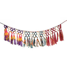 Load image into Gallery viewer, Macrame Upcycled Sari Hanging Garland Decoration