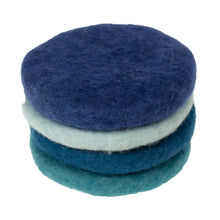 Load image into Gallery viewer, Handmade Felt Macaroon Coasters, Set of 4: Tidepool
