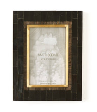 Load image into Gallery viewer, Andhera 4x6 Black Picture Frame - Carved Horn, Brass Inlay