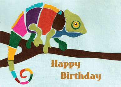 Chameleon Birthday Card