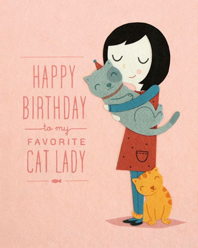 Cat Lady Birthday Card