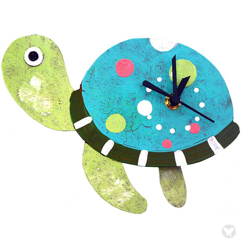 Turtle Wall Clock in Teal