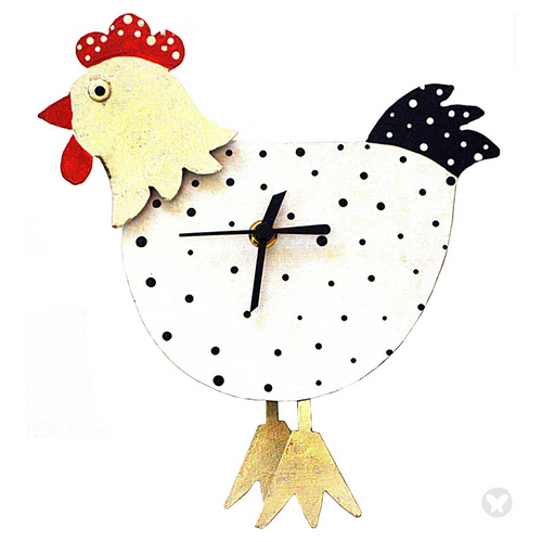 White Hen Wall Clock
