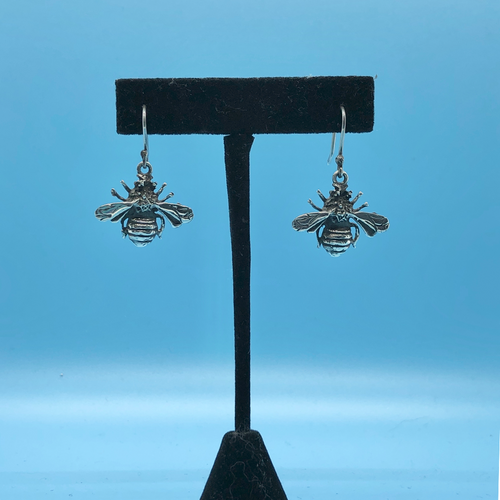 Sterling Silver Honey Bee Earrings