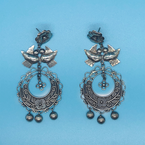 Sterling Silver Lovebird Earrings