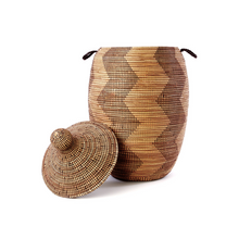 Load image into Gallery viewer, Black and Gold Zigzag Hamper
