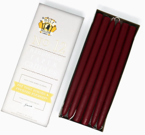 12" Taper Candle Burgundy