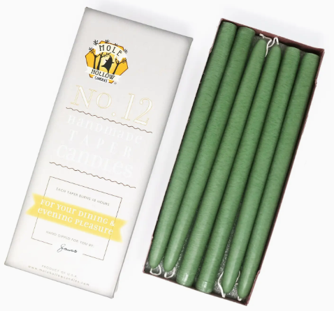 12" Taper Candles Colonial Green