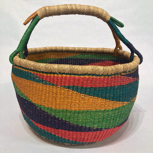 Vegan Round Basket Rainbow Diamond