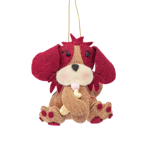 Dog With Bone Ornament