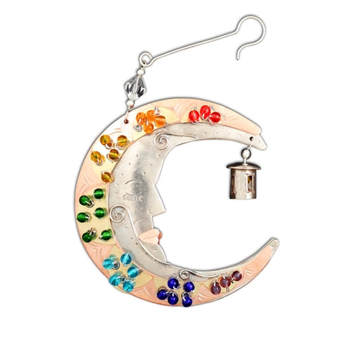 Rainbow Moon Ornament