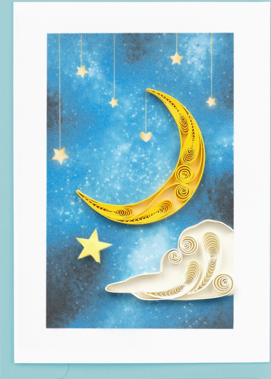 Quilling Card Mini - Moon & Stars