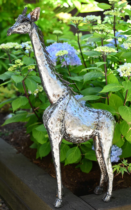 Giraffe Recycled Oil Drum Statue