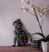 Load image into Gallery viewer, Thoughtful Kitty Haitian Drum Art
