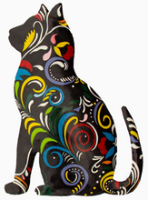 Load image into Gallery viewer, Thoughtful Kitty Haitian Drum Art
