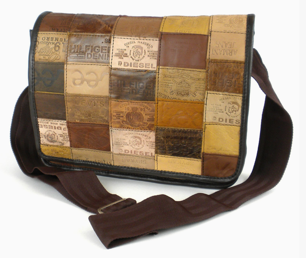 Leather Label Mess. Bag