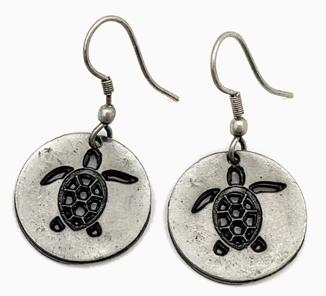Pewter Tortoise Earrings
