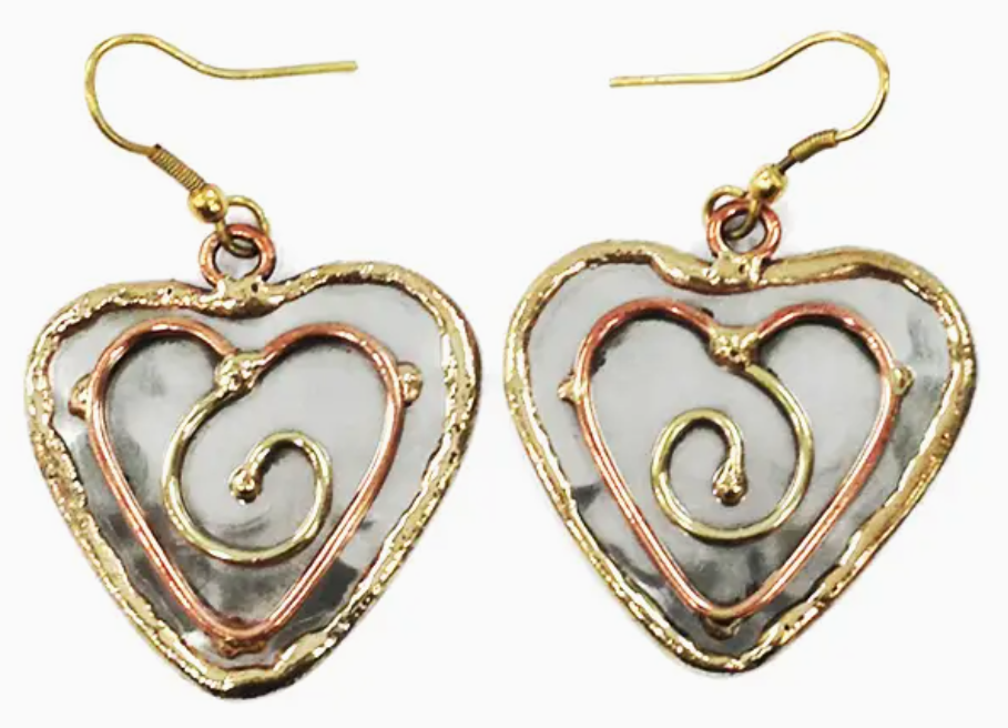Spiral Heart Earrings