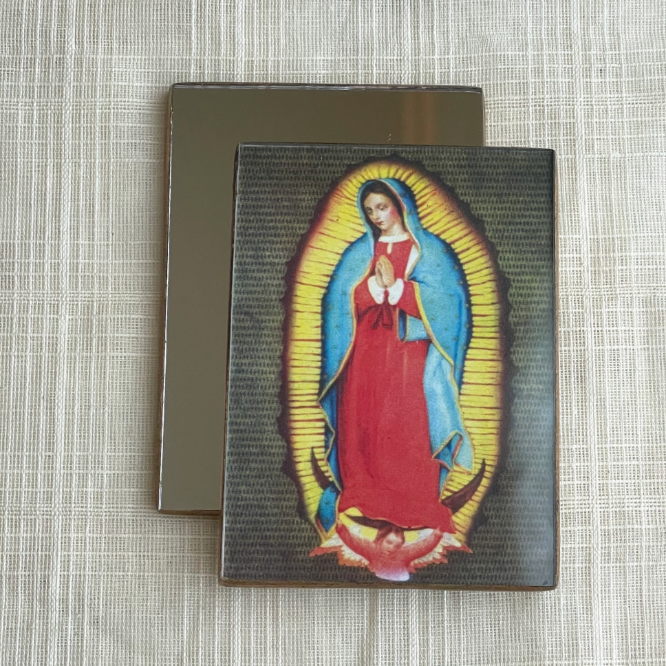 Mexican Art Purse Mirror Mary