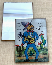 Load image into Gallery viewer, Mexican Art Purse Mirror Skeleton
