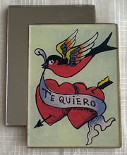 Load image into Gallery viewer, Mexican Art Purse Mirror Tattoo Bird
