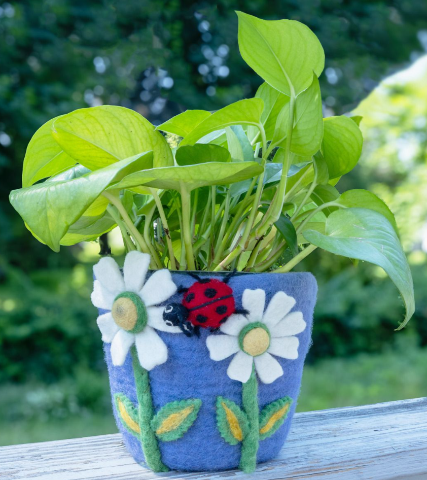Felt Pot Daisy Ladybug