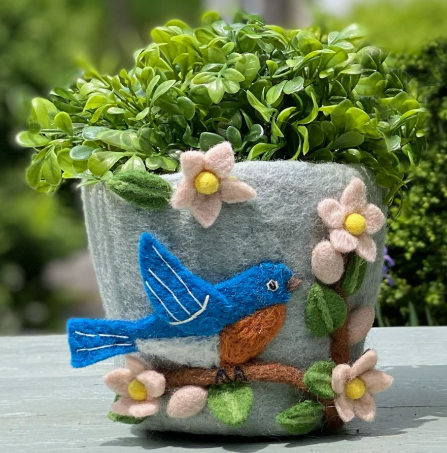 Felt Pot Magnolia Bluebird
