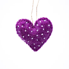 Load image into Gallery viewer, Mini Hearts Handmade Felt Ornament, Set of 7
