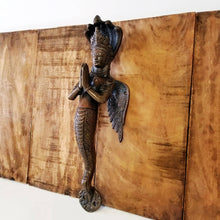 Load image into Gallery viewer, Hand Carved Antique Brass Door Handle - Angels Goddess: Midium 12.5&quot;X 4.5&quot;
