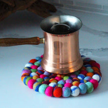 Load image into Gallery viewer, Rainbow Felt Ball Trivet
