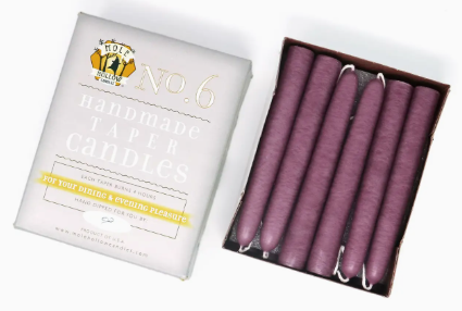 6" Taper Candle Mauve