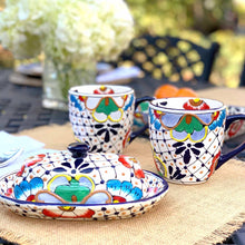 Load image into Gallery viewer, Encantada Handmade Pottery Butter Dish, Dots &amp; Flowers
