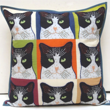 Load image into Gallery viewer, Embroidered Pillows 9 Lives Cat
