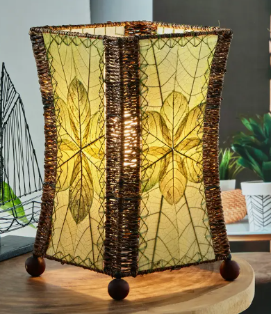 Hourglass Table Lamp Green
