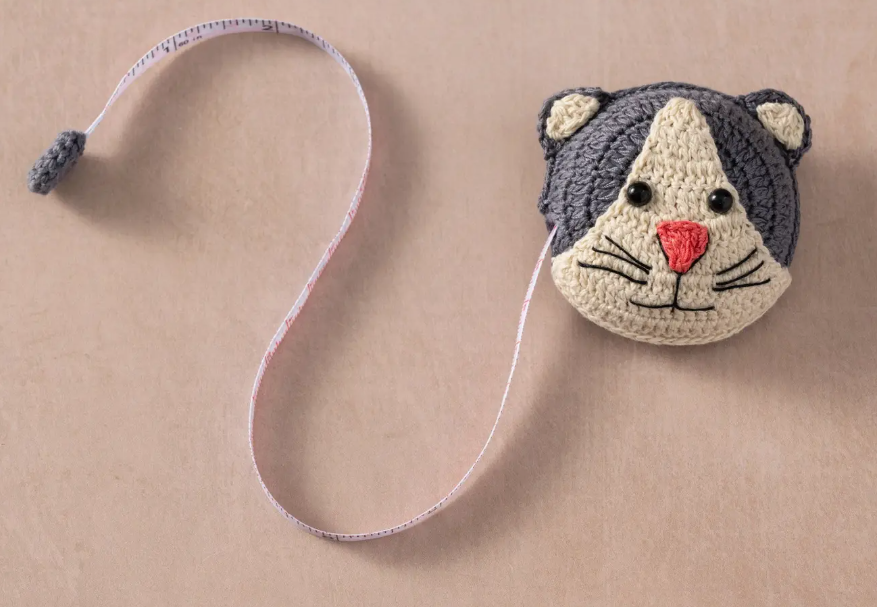 Crocheted Animal Measuring Tape Cat