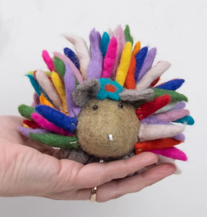 Felt Rainbow Hedgehog Small