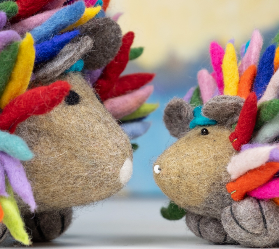 Felt Rainbow Hedgehog