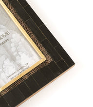 Load image into Gallery viewer, Andhera 4x6 Black Picture Frame - Carved Horn, Brass Inlay
