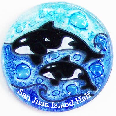 Orca with baby Ornament / suncatcher