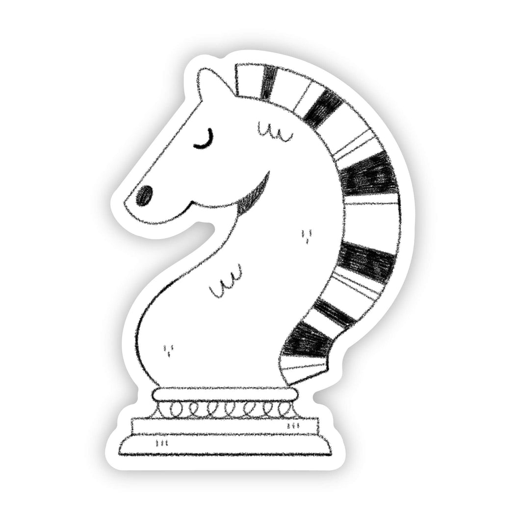 Knight chess sticker (white)