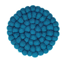 Load image into Gallery viewer, Felt Ball Trivet: Round, Teal

