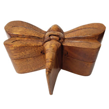 Load image into Gallery viewer, Dragonfly Carved Wooden Puzzle Box: 5.5&quot; x3.5&quot;x2.5&quot;

